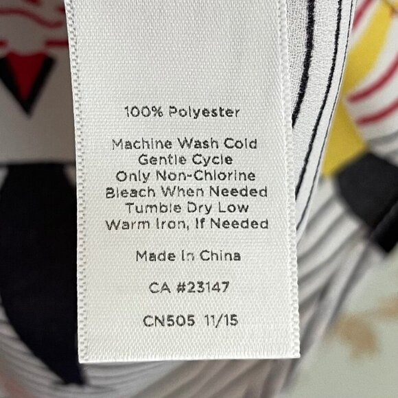 Talbots Women Sleeveless Tie Front Blouse Size M Nautical Print Coastal Boho - Picture 5 of 5